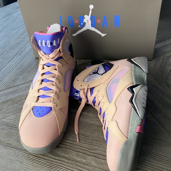 Mens Nike Air Jordon 7 Retro SE Size 10 Shimmer/Black Sapphire NWT - Picture 5 of 6